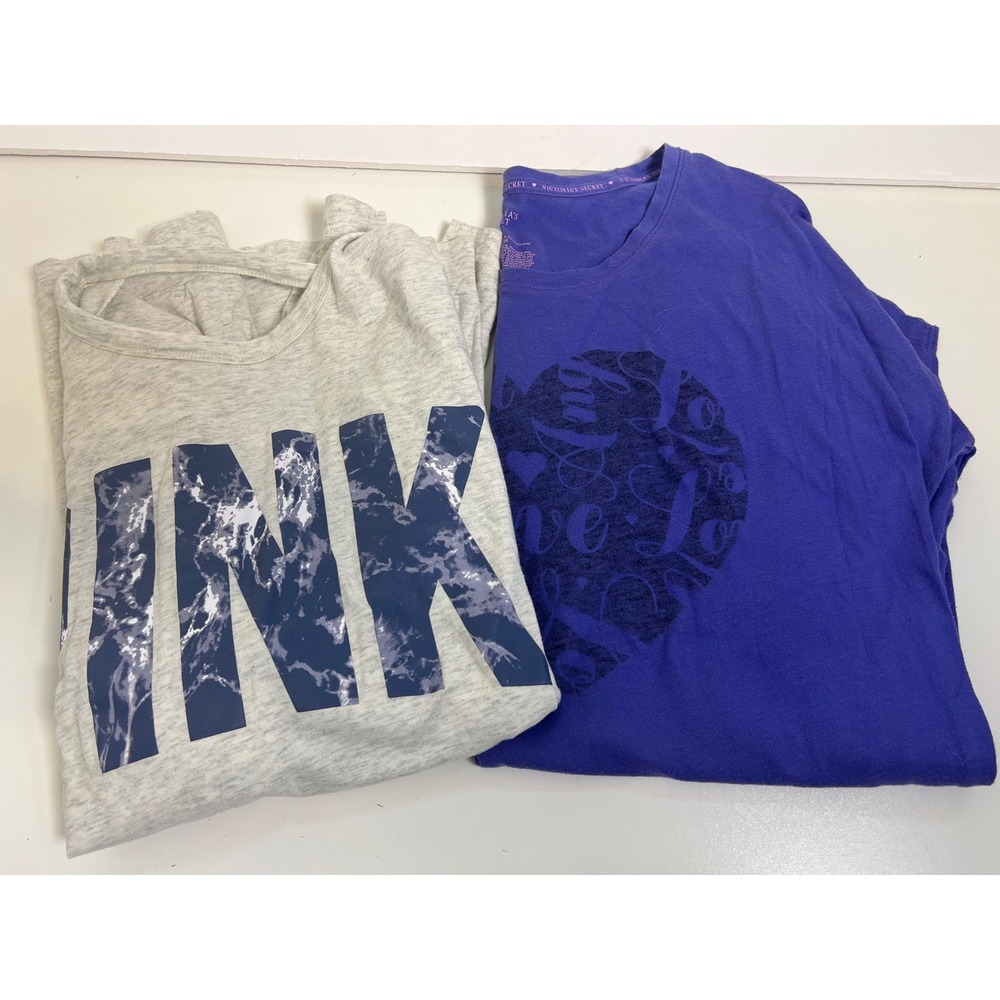 Victoria's Secret PINK Long Sleeve Graphic T-Shirts Bundle Set Women's Size XS